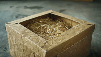 Fototapeta premium Cardboard box made from recycled paper.