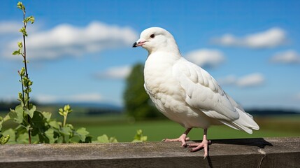 Fototapeta premium white dove on grass