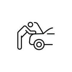 Car maintenance icon. Simple car maintenance icon for social media, app, and web design. Vector illustration.