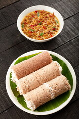 Healthy breakfast- puttu and chickpeas kadala curry.