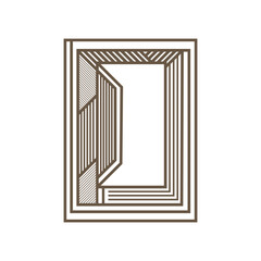 Hand Drawn lines art Square Frame Borders