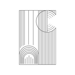 Hand Drawn lines art Square Frame Borders