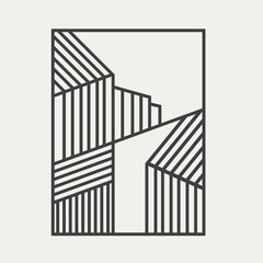 Hand Drawn lines art Square Frame Borders