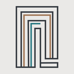 Hand Drawn lines art Square Frame Borders