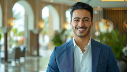 Obraz premium Happy Businessman in Office