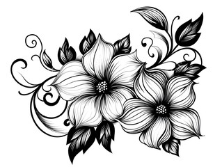 Obraz premium black and white ornament