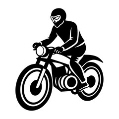 Fototapeta premium biker icon silhouette vector illustration on white background.
