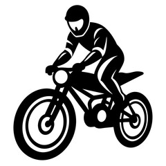 biker icon silhouette vector illustration on white background.