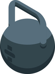 Heavy kettlebell with a plus sign, illustrating increasing weight for fitness training