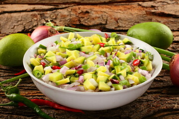 Raw mango salad - a Thai delicacy.