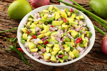Mango salad - A gluten-free snack option.