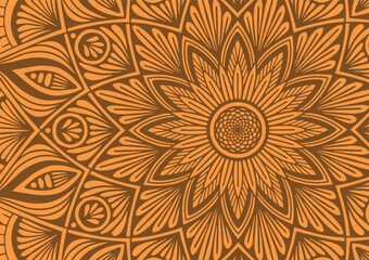 Yellow beautiful pattern mandala decoration background