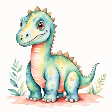 recommend clip art: Cute Watercolor Dinosaur Illustration.