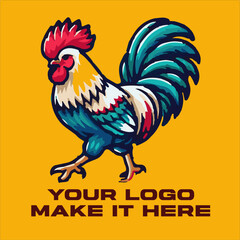 The Courage and Majesty of a Rooster Create a vector design depicting the valor and majesty of a rooster, a symbol of courage and masculinity