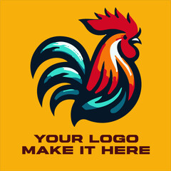 The Courage and Majesty of a Rooster Create a vector design depicting the valor and majesty of a rooster, a symbol of courage and masculinity