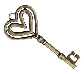 Golden heart shaped key