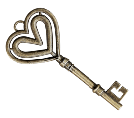 Golden heart shaped key