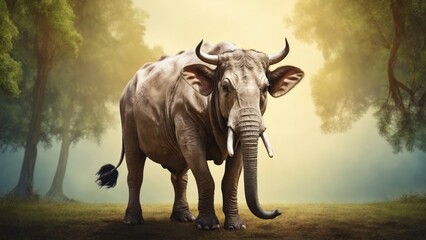 Fototapeta premium Majestic Elephant in Forest