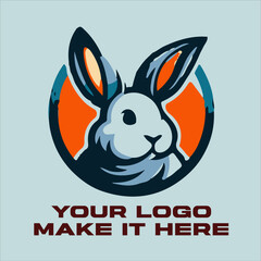 Use pastel colors and a soft style to create a sweet and cuddly bunny image vector and logo featuring the bunny as a symbol of good luck, prosperity, and fertility.