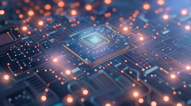 artificial intellegence blue circuit electric technology