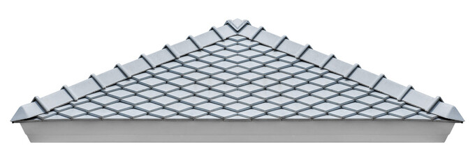 Hip roof with gray tile pattern