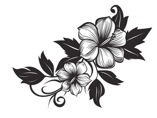black and white flowers