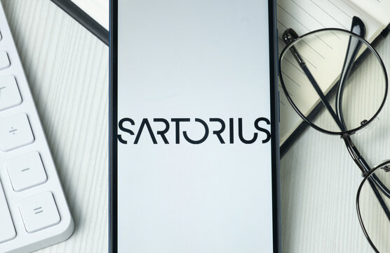 New York, USA - 21 June 2024: Sartorius Logo on Phone Screen, Company Icon