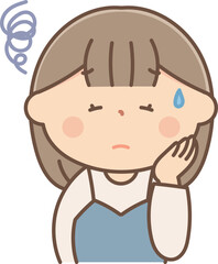 困った顔の女性