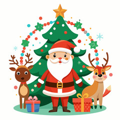 santa-claus-and-reindeer-around-the-christmas-tree