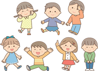 元気なポーズの子供達セット