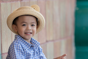 Portrait image of happy Asian Chinese kid