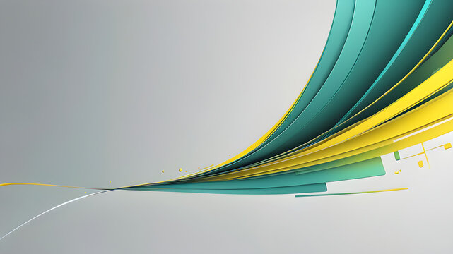 a modern 3d design yellow teal color having grey background, banner, poster, backdrop design, wallpaper, space for text