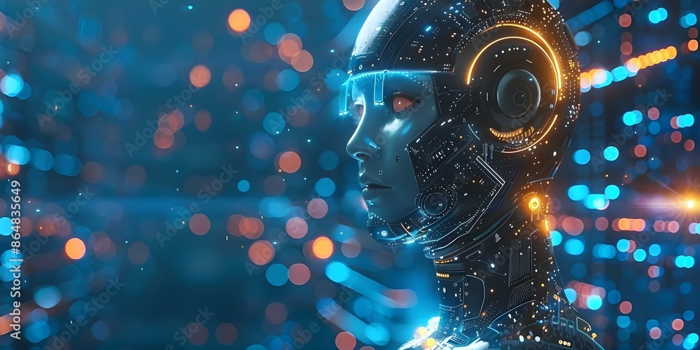 Poster ai agi deep learning machine learning and 3d technology in the digital world. concept ai, agi, deep 