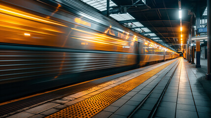 subway train in motion
