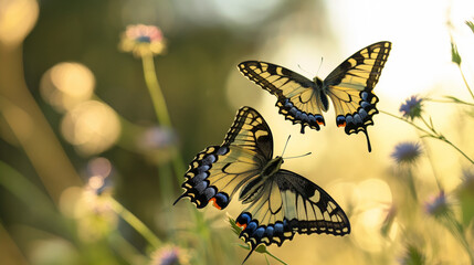 butterflies and flowers