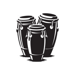 Conga Vector Silhouette - Musical Instrument Illustration - Minimalist Conga Design.