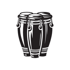 Conga Vector Silhouette - Musical Instrument Illustration - Minimalist Conga Design.