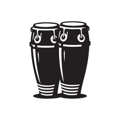 Conga Vector Silhouette - Musical Instrument Illustration - Minimalist Conga Design.
