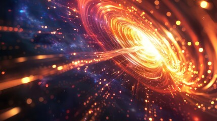 Naklejka premium A cosmic event horizon with intense light and gravitational distortions.,majestic astronomical image of galaxy universe space beautiful like magic in dream