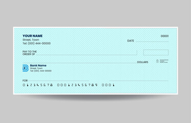 Flat vector design blank check template