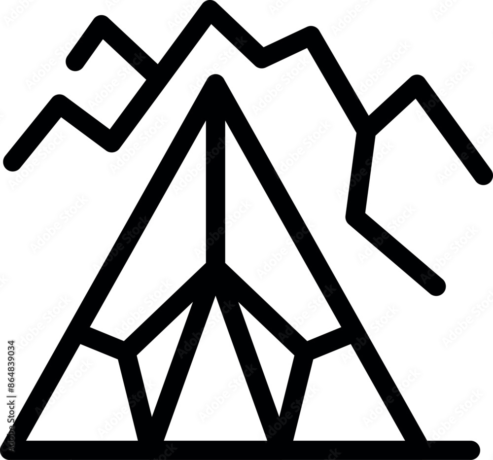 Poster line drawing of an iceberg floating with cracks showing on the top