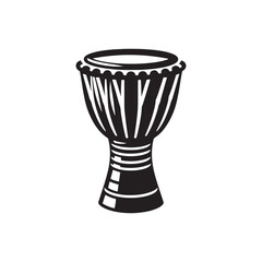 Minimalist Djembe Design - Djembe Silhouette Vector - Djembe Illustration.