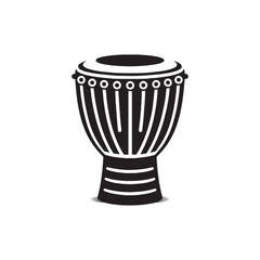 Minimalist Djembe Design - Djembe Silhouette Vector - Djembe Illustration.