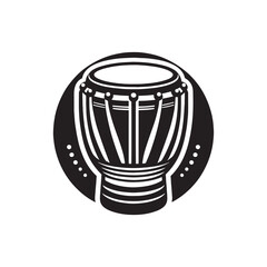 Minimalist Djembe Design - Djembe Silhouette Vector - Djembe Illustration.