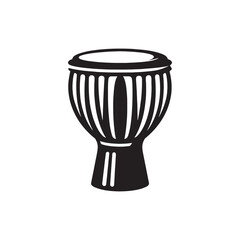 Minimalist Djembe Design - Djembe Silhouette Vector - Djembe Illustration.