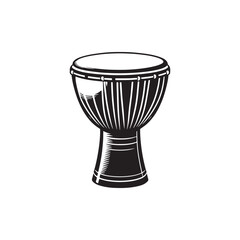 Minimalist Djembe Design - Djembe Silhouette Vector - Djembe Illustration.