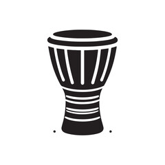 Minimalist Djembe Design - Djembe Silhouette Vector - Djembe Illustration.
