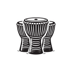 Minimalist Djembe Design - Djembe Silhouette Vector - Djembe Illustration.