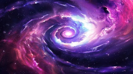 A colorful spiral galaxy with mysterious, dark voids.,majestic astronomical image of galaxy universe space beautiful like magic in dream
