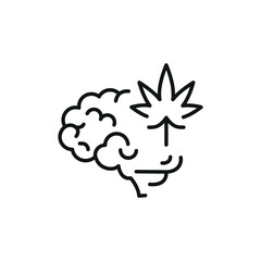 Cannabis brain icon. Simple cannabis brain icon for social media, app, and web design. Vector illustration.
